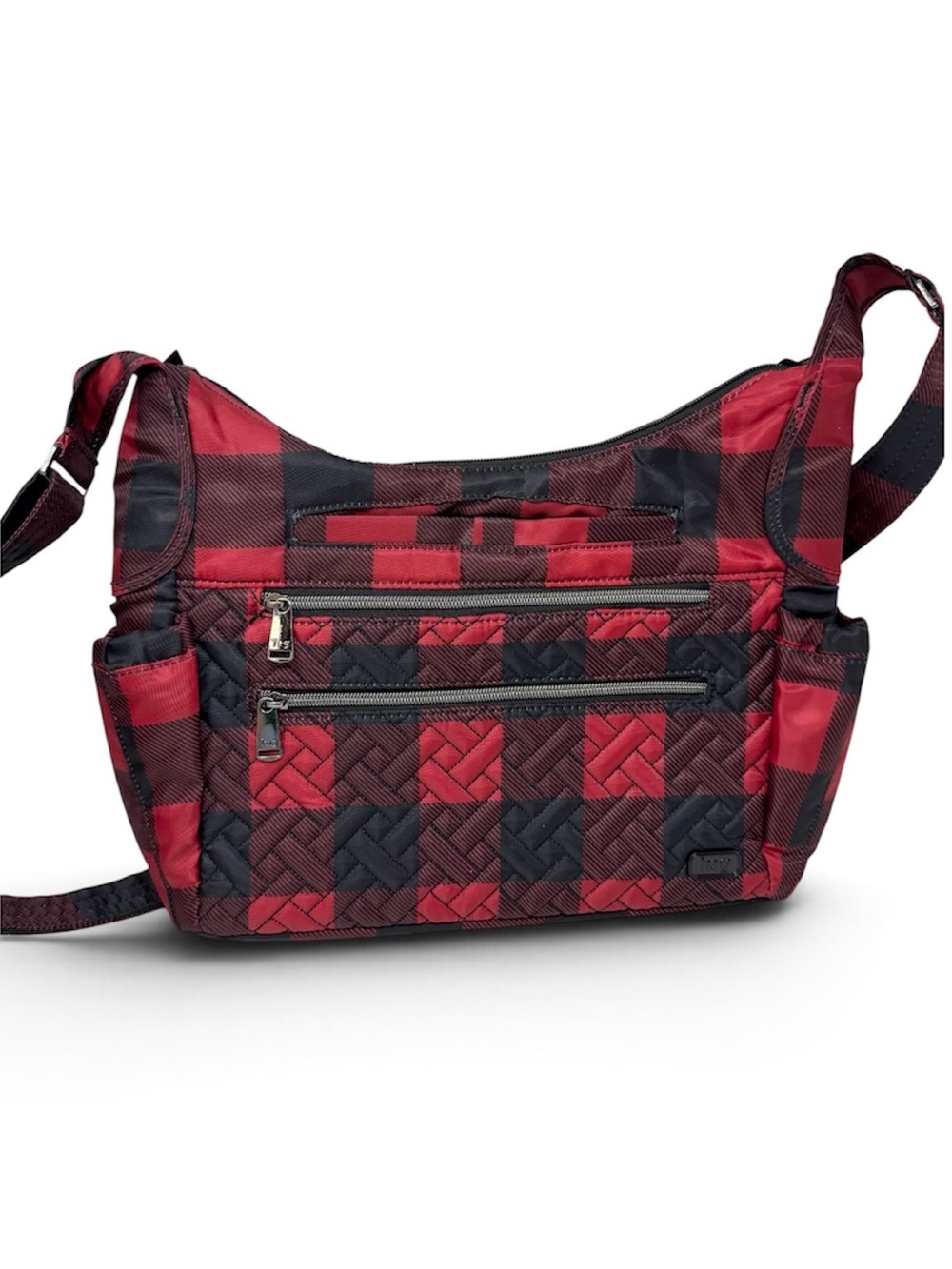 Lug Camper SE Quilted Crossbody Bag Red and Black Buffalo Check